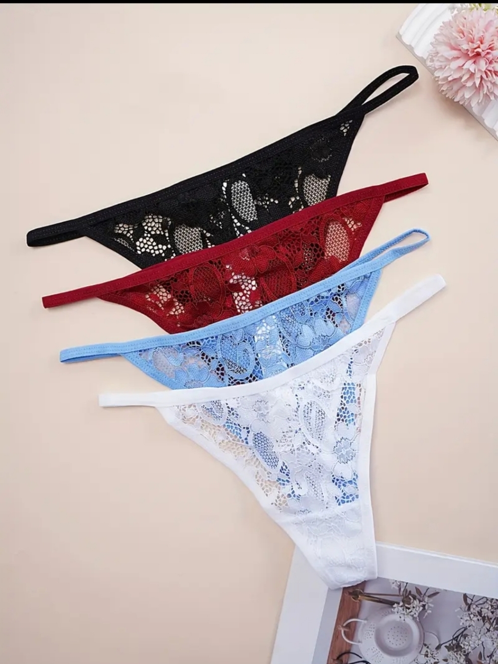 Lace Thong Panty Pack - Mixed Colors